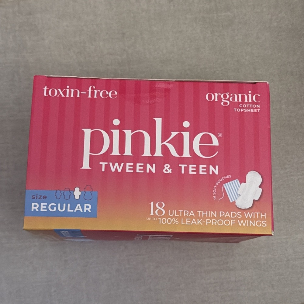 Pinkie Tween-Teen Ultra Thin Pads 18 Count Organic Cotton Regular Wings